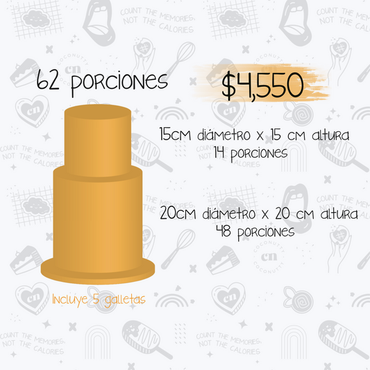 Pastel 62 porciones