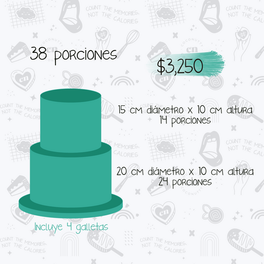 Pastel 38 porciones